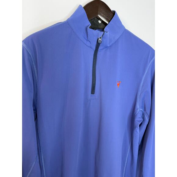 Greyson Golf Tate Mockneck 1/4 Zip Pullover Golf Performance Blue Sz L - Picture 4 of 12